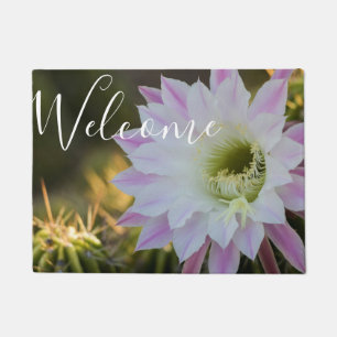 Purple and White Cactus flower Doormat