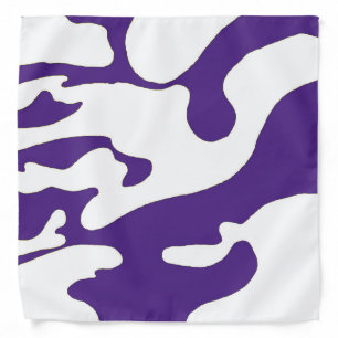 Purple and White Camouflage Texas Bandana