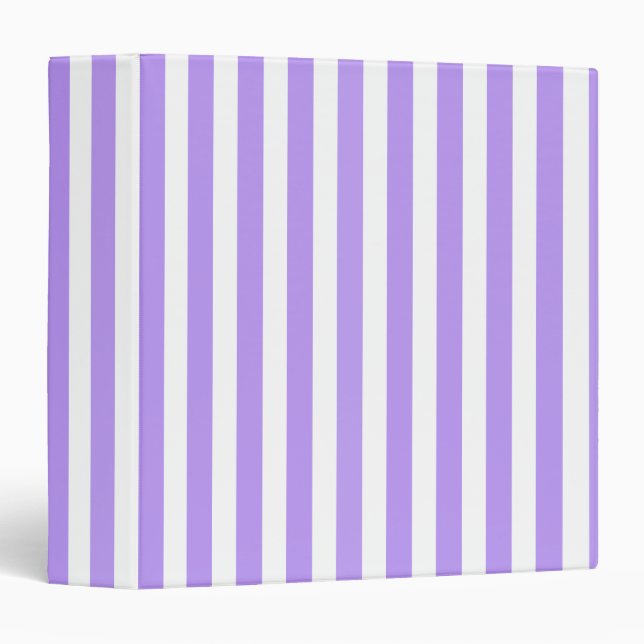Purple and white candy stripes 3 ring binder (Front/Spine)