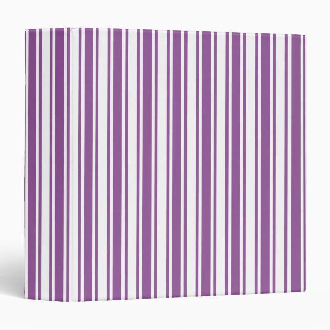 Purple and white candy stripes 3 ring binder (Front/Spine)