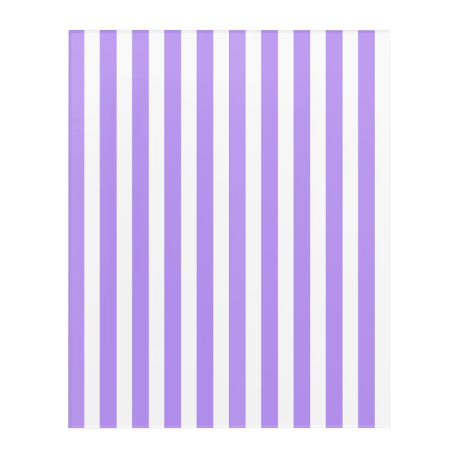 Purple and white candy stripes acrylic print (Front)