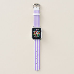 Purple and white candy stripes apple watch band