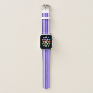 Purple and white candy stripes apple watch band
