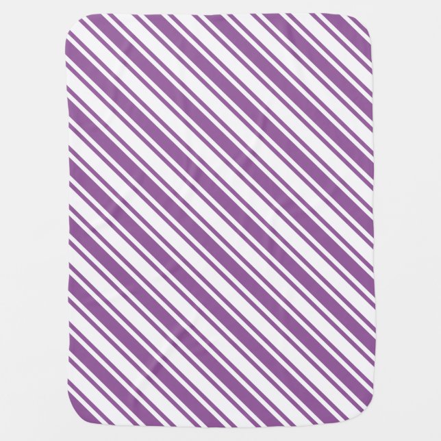 Purple and white candy stripes baby blanket (Front)