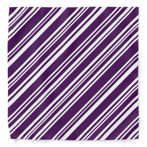 Purple and White Candy Stripes Bandana