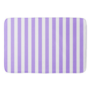 Purple and white candy stripes bath mat