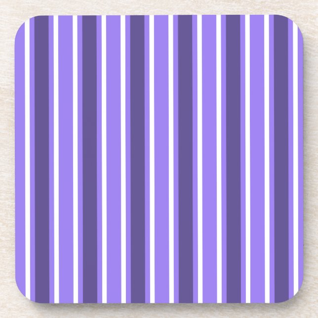 Purple and white candy stripes beverage coaster (Front)