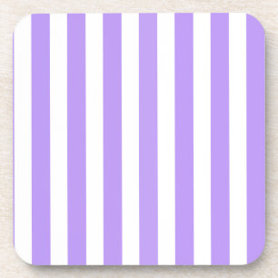 Purple and white candy stripes beverage coaster
