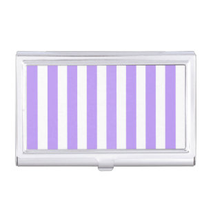 Purple and white candy stripes business card case