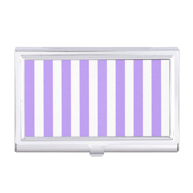 Purple and white candy stripes business card case (Front)