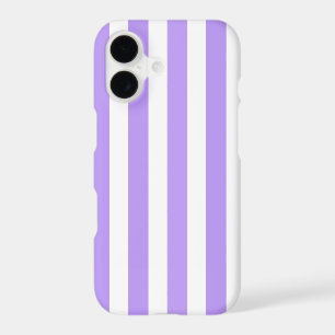 Purple and white candy stripes iPhone 17 case