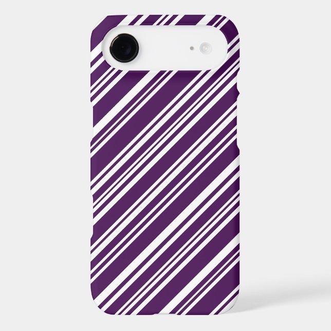 Purple and White Candy Stripes Case-Mate iPhone Case (Back)