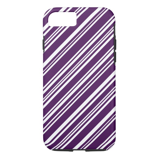 Purple and White Candy Stripes Case-Mate iPhone Case (Back)