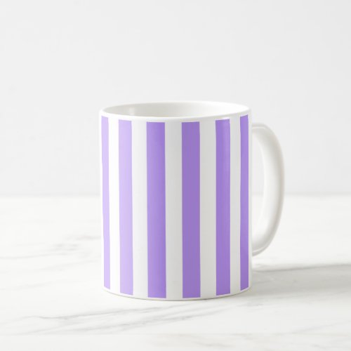 Purple and white candy stripes coffee mug