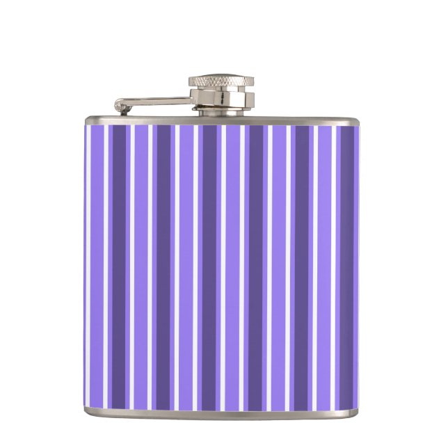 Purple and white candy stripes flask (Front)