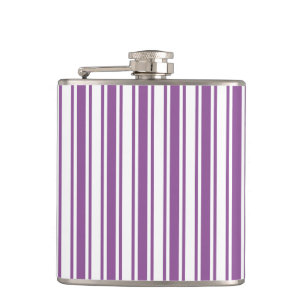 Purple and white candy stripes flask