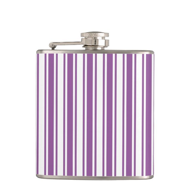 Purple and white candy stripes flask (Front)