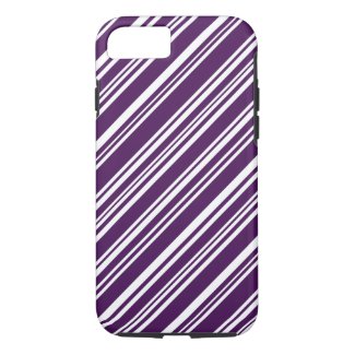 Purple and White Candy Stripes iPhone 7 Case