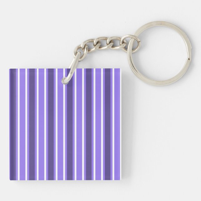 Purple and white candy stripes keychain (Back)