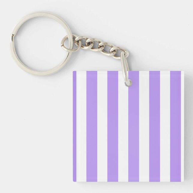 Purple and white candy stripes keychain (Front)