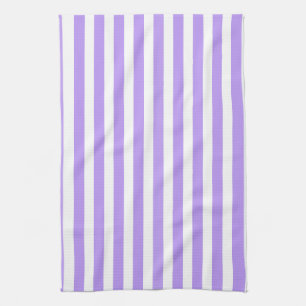 Purple and white candy stripes kitchen towel