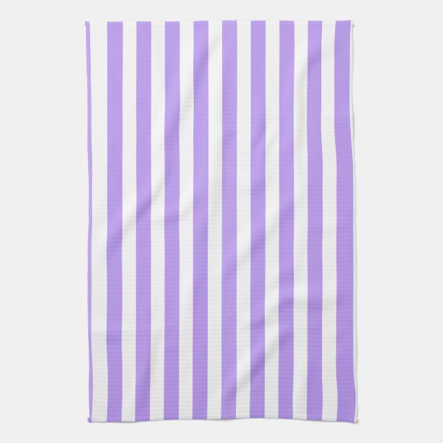 Purple and white candy stripes kitchen towel (Vertical)