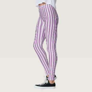 Purple and white candy stripes leggings