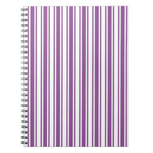 Purple and white candy stripes notebook