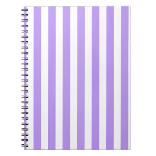 Purple and white candy stripes notebook