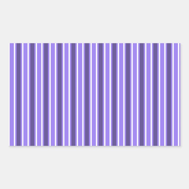 Purple and white candy stripes rectangular sticker (Front)