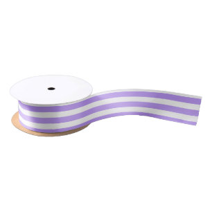 Purple and white candy stripes satin ribbon