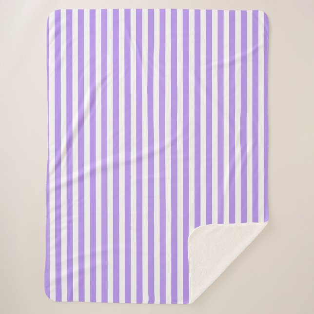 Purple and white candy stripes sherpa blanket (Front)
