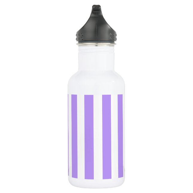 Purple and white candy stripes stainless steel water bottle (Right)