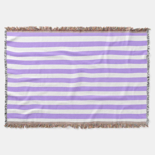 Purple and white candy stripes throw blanket (Front)