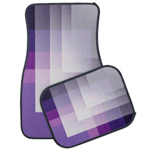 Purple and white car floor mat