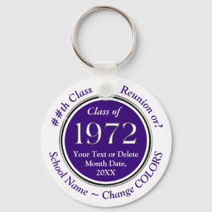 Purple and White, Cheap Class Reunion Favors, Keychain