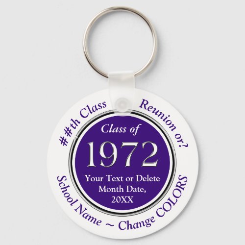 Purple and White Cheap Class Reunion Favors Keychain