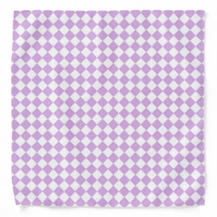 Purple and White Checker Pattern Bandana