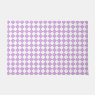 Purple and White Checker Pattern Doormat
