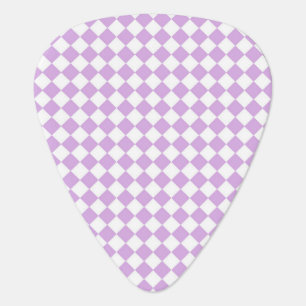 Purple and White Checker Pattern Guitar Pick