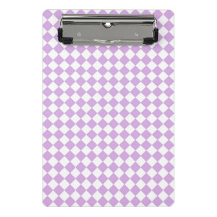 Purple and White Checker Pattern Mini Clipboard