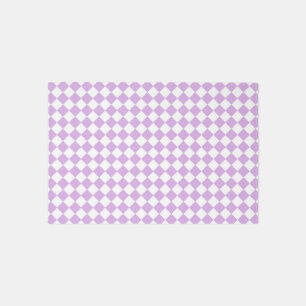 Purple and White Checker Pattern Outdoor Rug