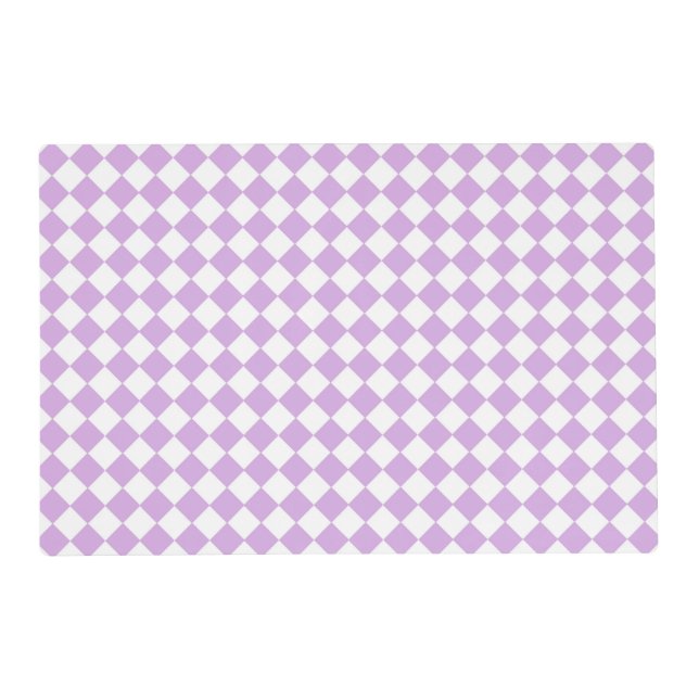 Purple and White Checker Pattern Placemat (Front)