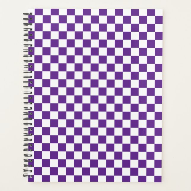   purple and white  Checkered 2024 Planner (Front)