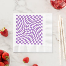 Purple and White Checkered Checkerboard Pattern