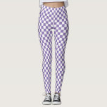 Purple and White Checkered Leggings<br><div class="desc">Purple and White Checkered Leggings</div>