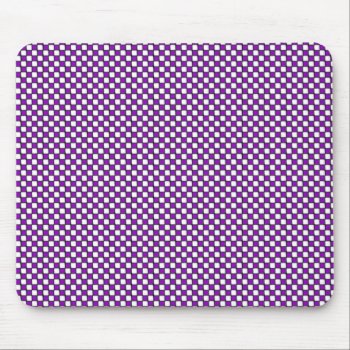 Purple And White Checkered Mousepad by Lynnes_creations at Zazzle