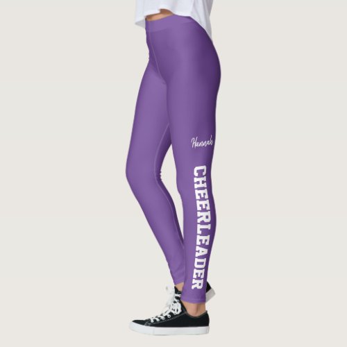 Purple and White Cheerleader Leggings