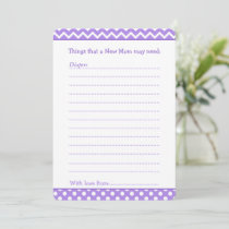 Purple and White Chevron Advice List for New Moms
