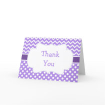 Purple and White Chevron and Polka Dots Thank You